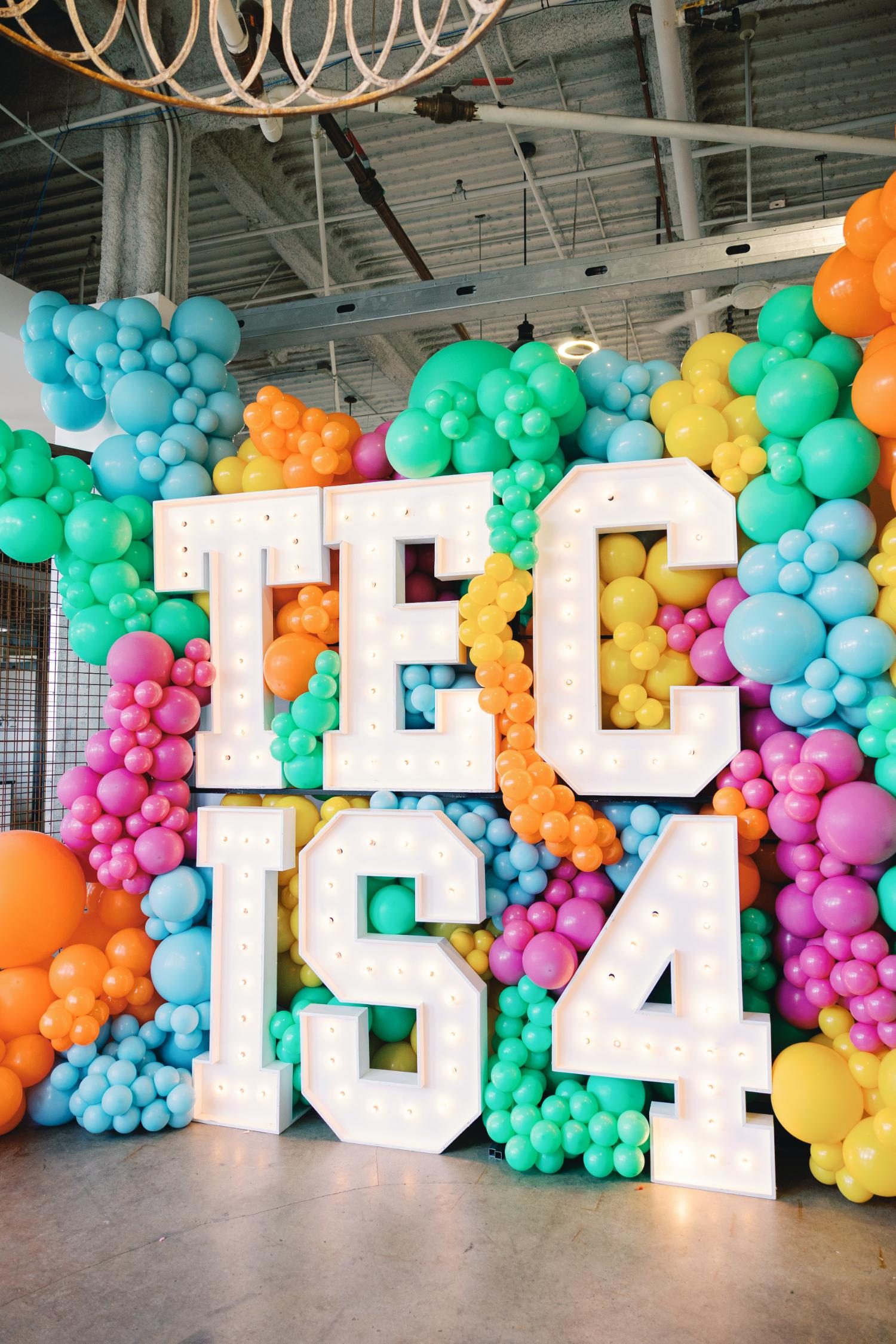 Marquee letters and balloon wall