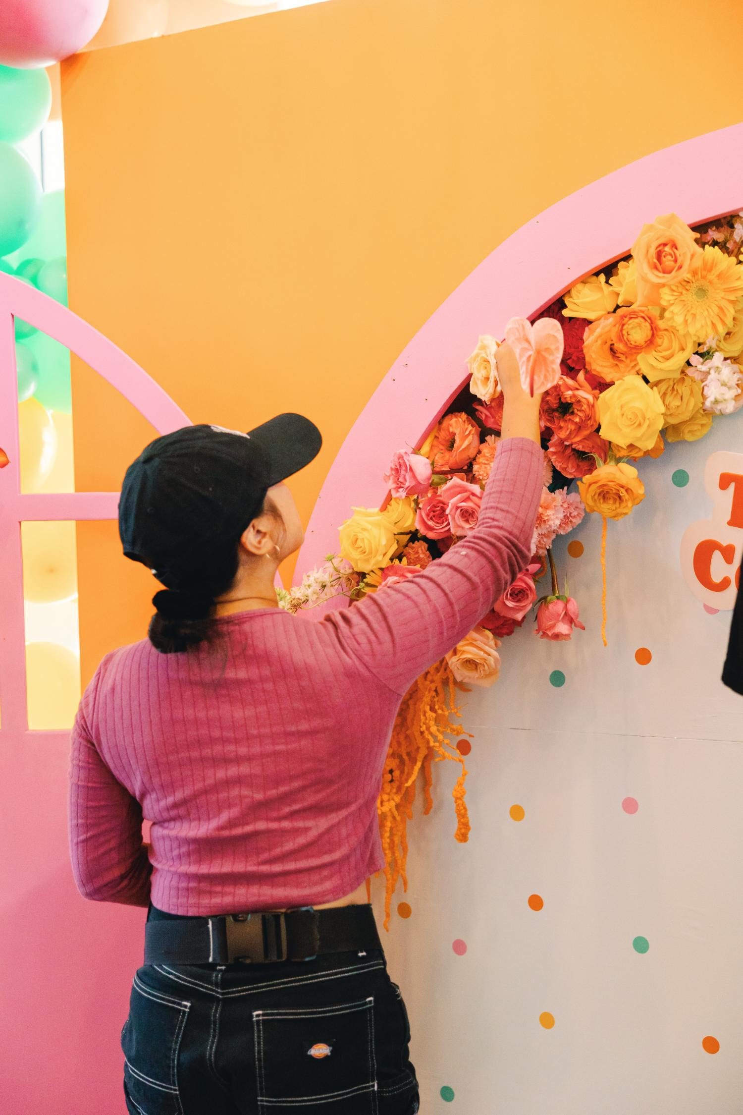 Flower wall install
